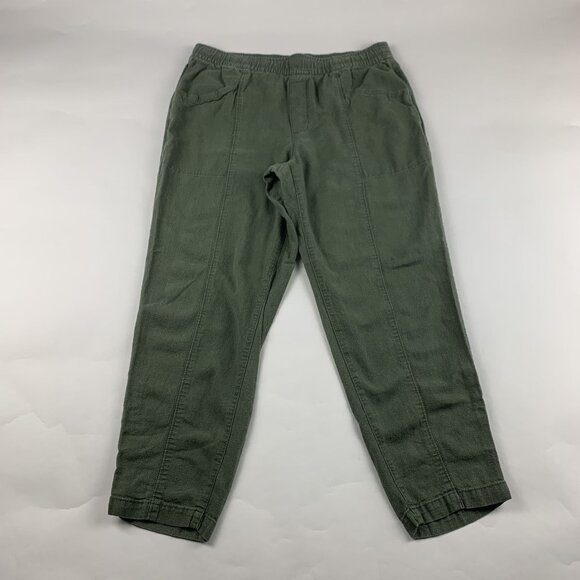 Old Navy Washed Olive Linen Blend High Rise Slim Leg Pant M - Picture 1 of 7